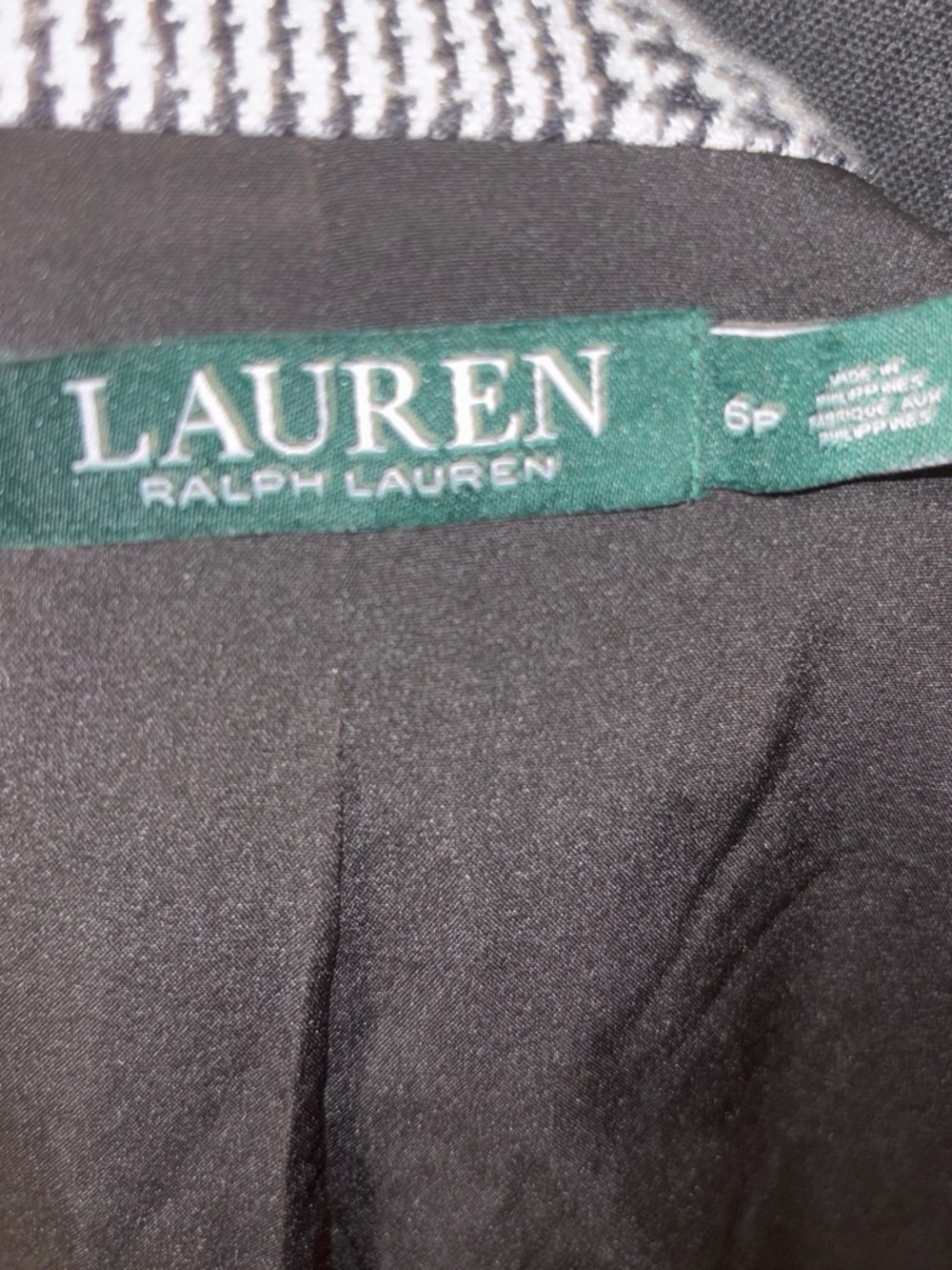 Lauren Ralph Lauren Black and White Glen Plaid Blazer - Picture 5 of 5